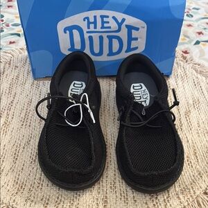 Hey Dude Black Mesh Loafers Toddler size 10, New